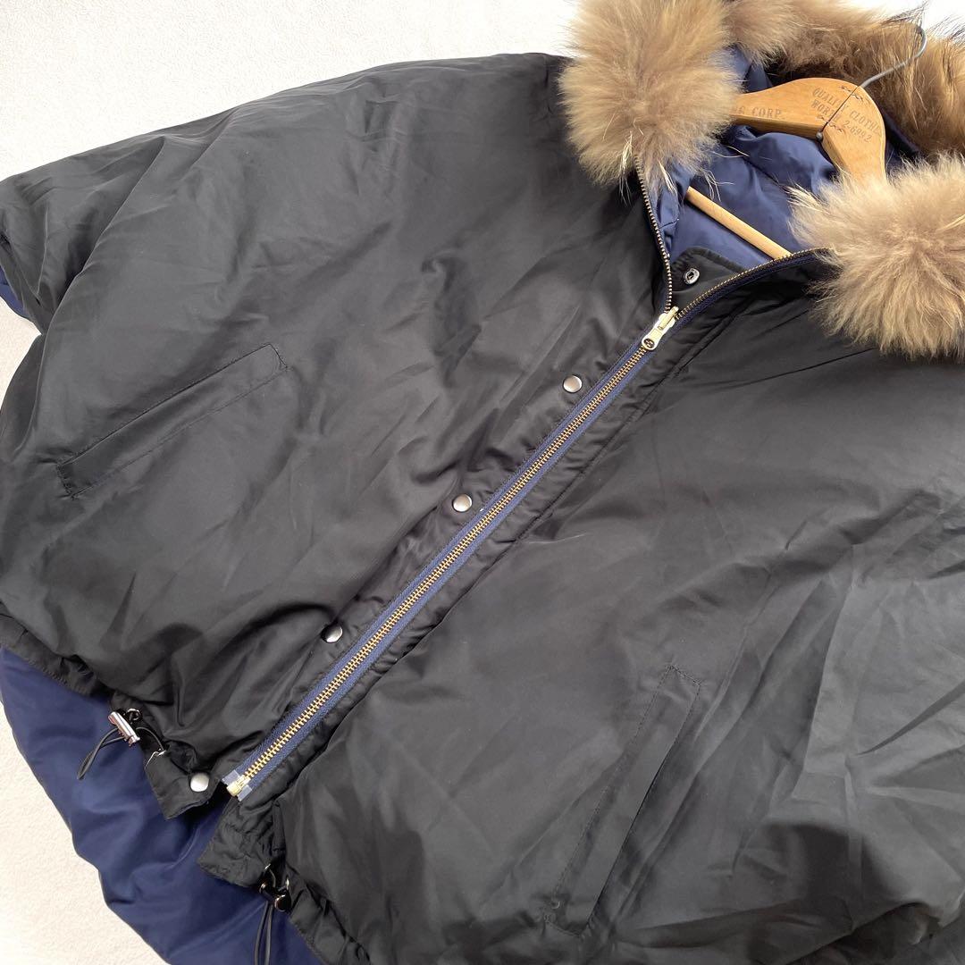 【極美品】ACUTA リバーシブルダウンポンチョ ラクーンファー