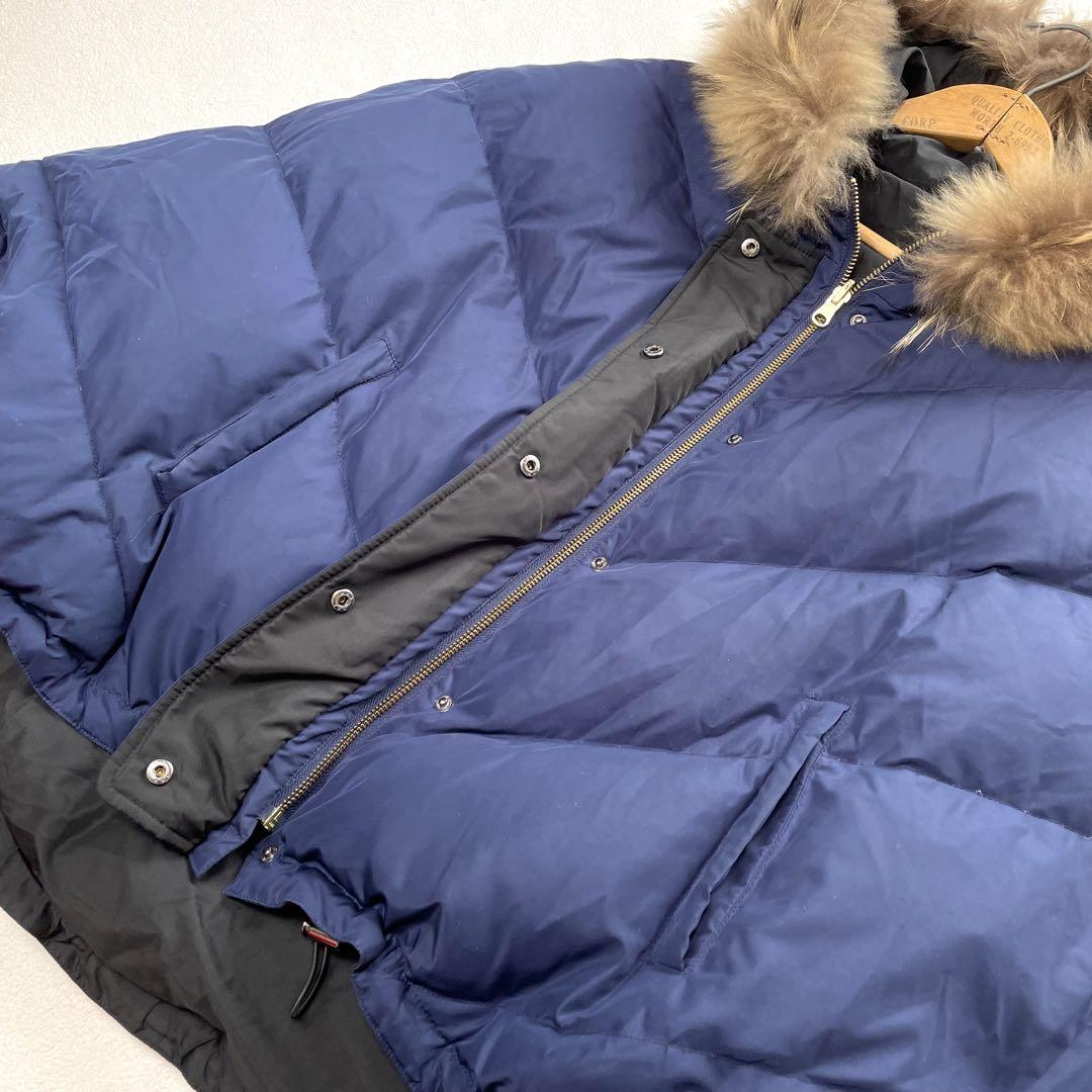 【極美品】ACUTA リバーシブルダウンポンチョ ラクーンファー