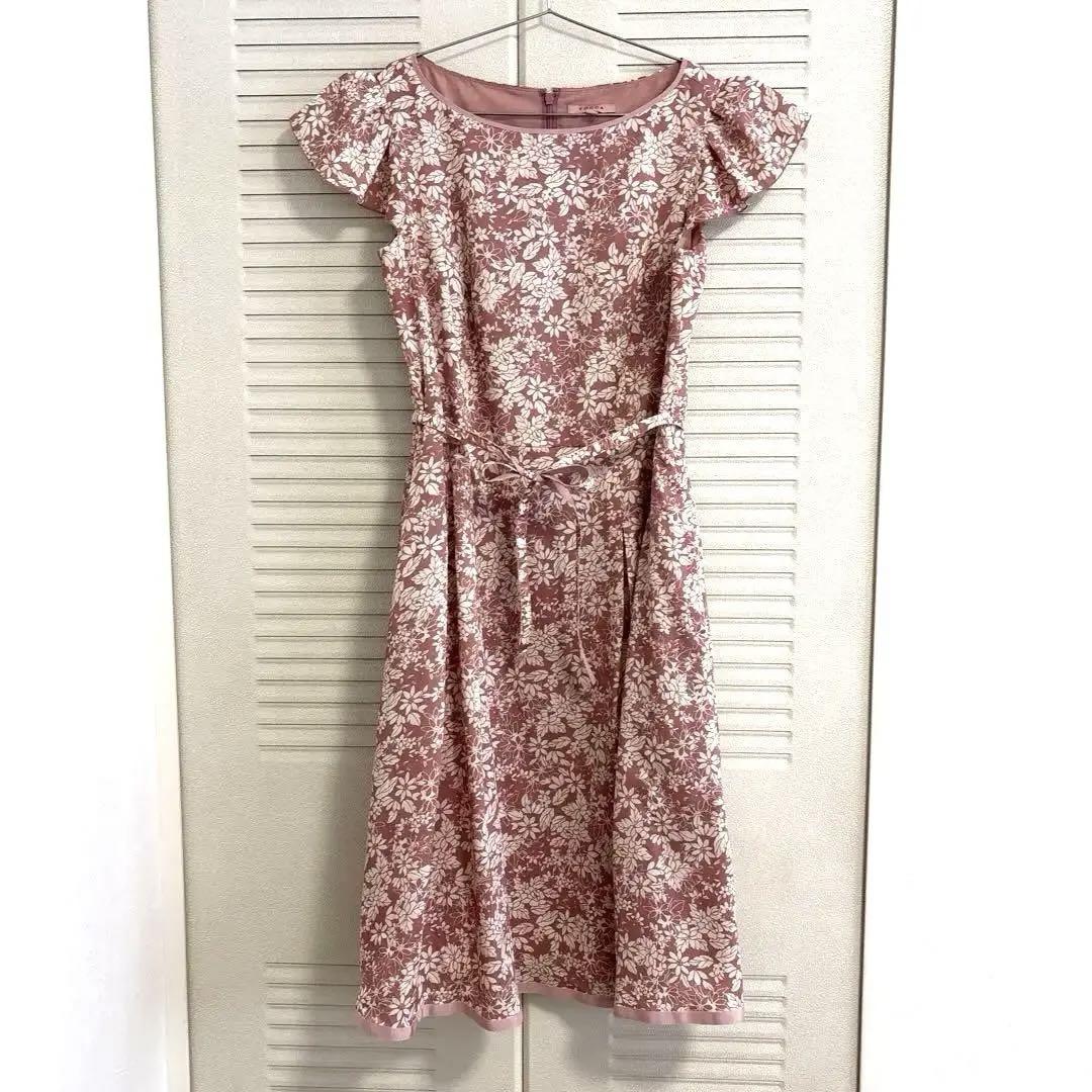 美品✨TOCCA BURTON 花柄ピンクワンピース 4