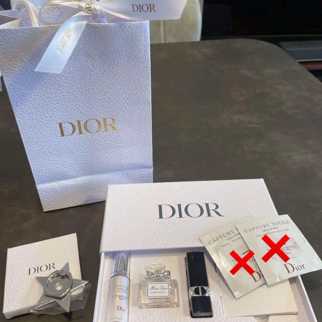 新品未使用Dior 美容液、香水、口紅ミニサイズ、スマホリング、ショップバッグ