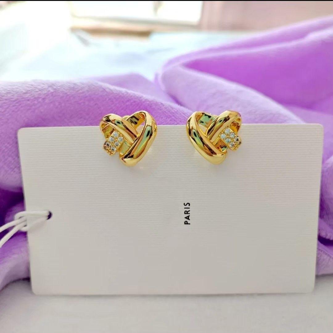 X453 ピアス レディース ゴールド AAA級CZダイヤ ハワイアン シンプル X453 ピアス レディース ゴールド AAA級CZダイヤ ハワイアン シンプル