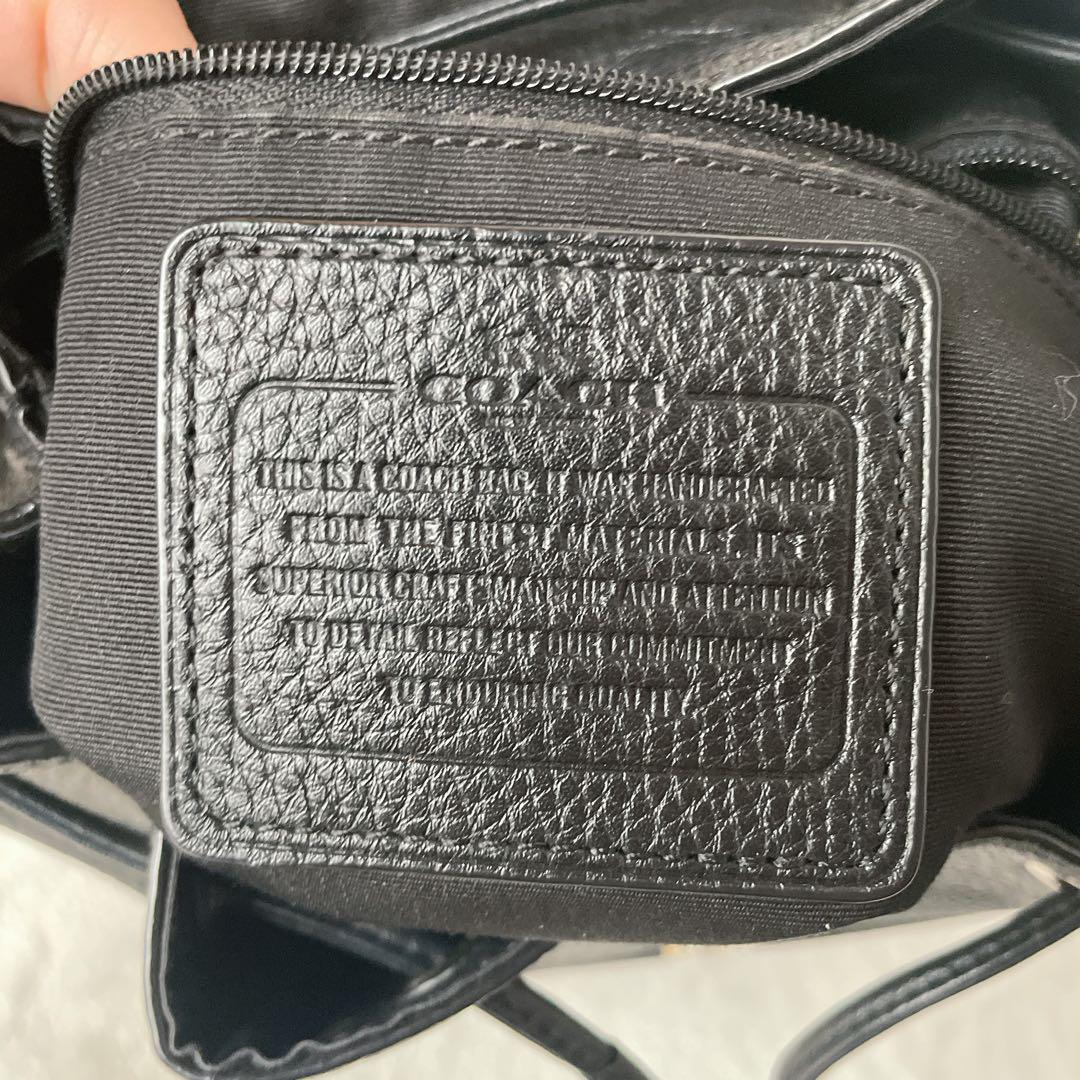 極美品⭐︎COACH ブラック ターンロック レザー シボ革 リュック バッグ