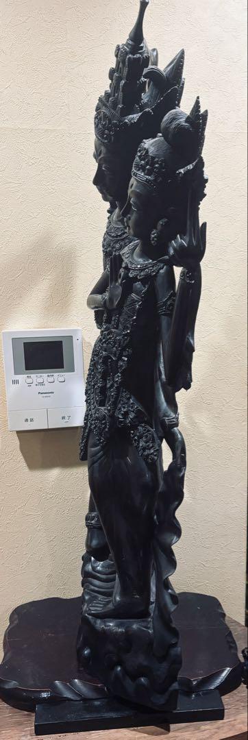 黒檀 木彫 細密彫刻 女神 98cm 大型 バリ神 神話 置物 彫刻 ラマーヤナ
