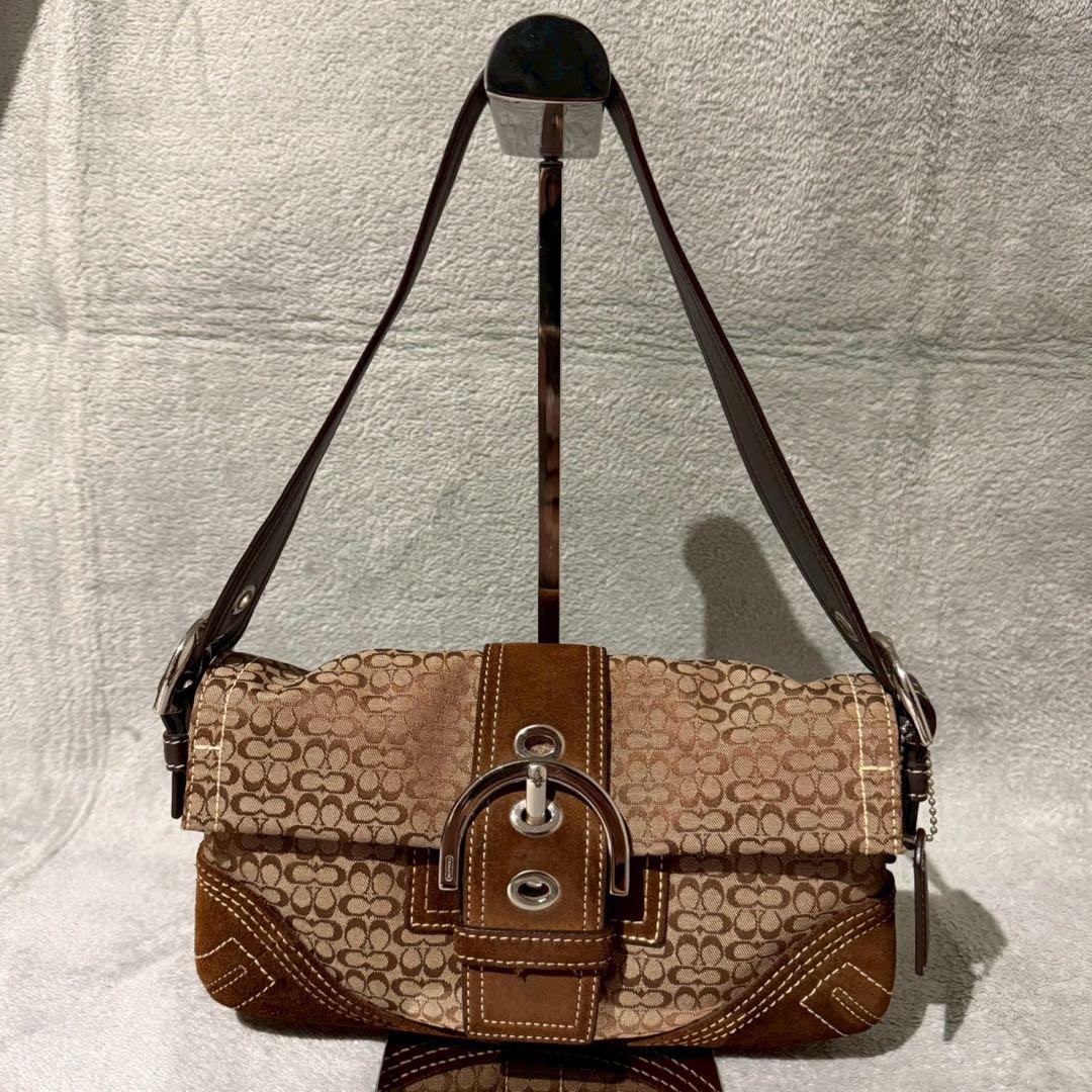 Coach Signature Soho Shoulder Bag Suede
