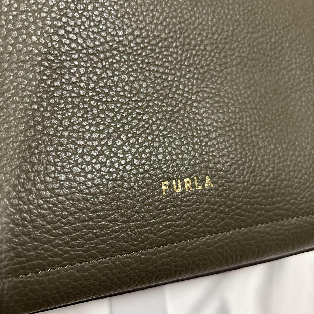 FURLA オリーブグリーン トートバッグ