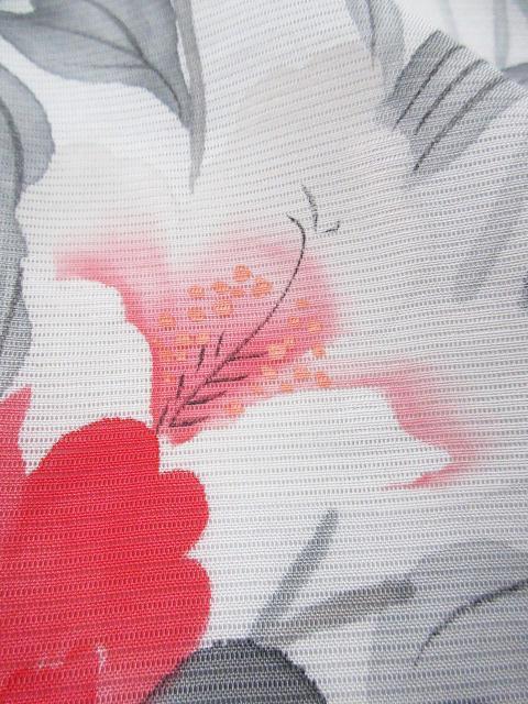 未着用に近い！絹絽＊手描き＊優美な花＊紋無し＊夏物＊訪問着