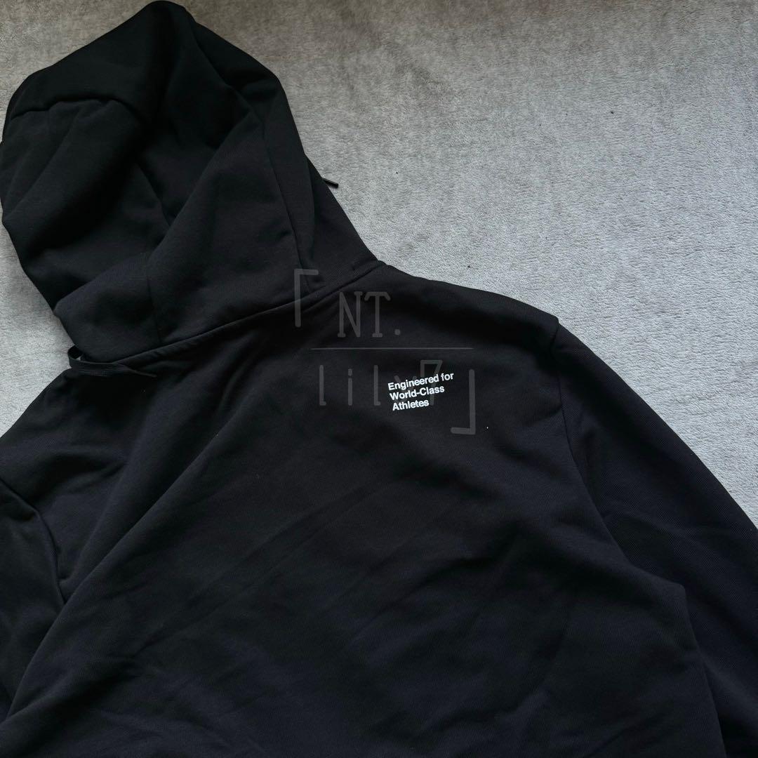 ブラック ホワイト NIKE パーカー スウッシュ ジップ スウェット L