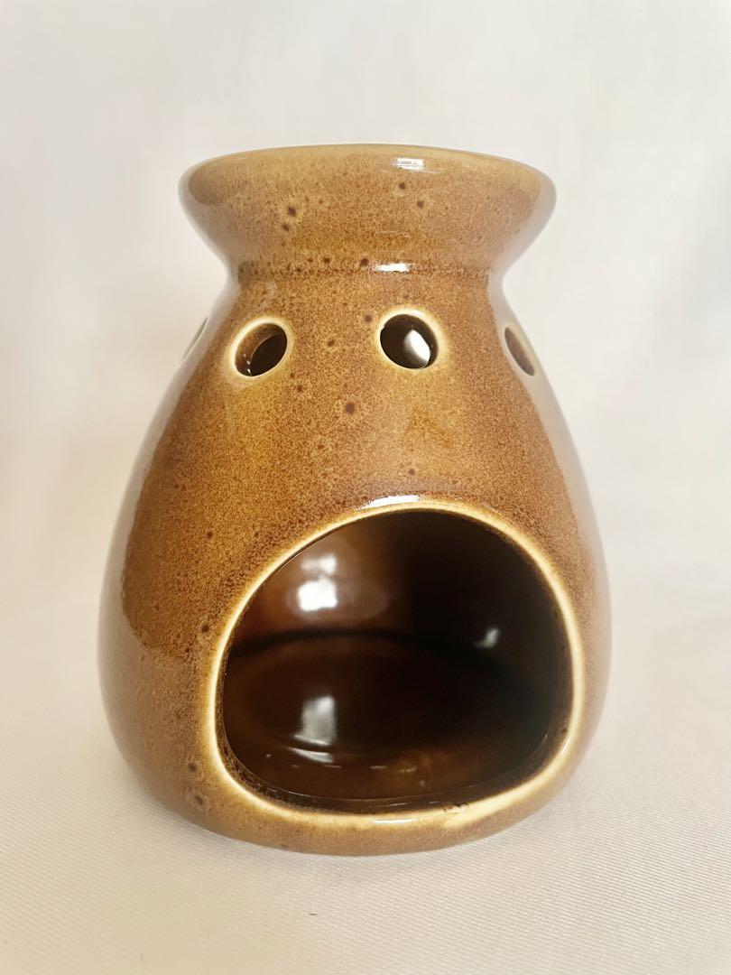 陶器製アロマポット ブラウン