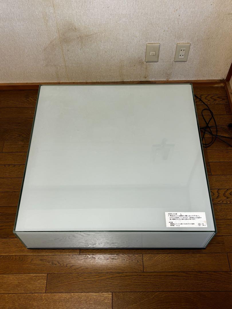 ゆ*し様 光る センターテーブル ガラス 木目調 ローテーブル