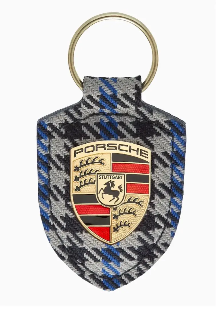 【希少・新品】ポルシェ★クレストキーホルダー★ペピタ柄 ポルシェ クレストキーホルダー ペピタ柄 千鳥格子 純正 限定品