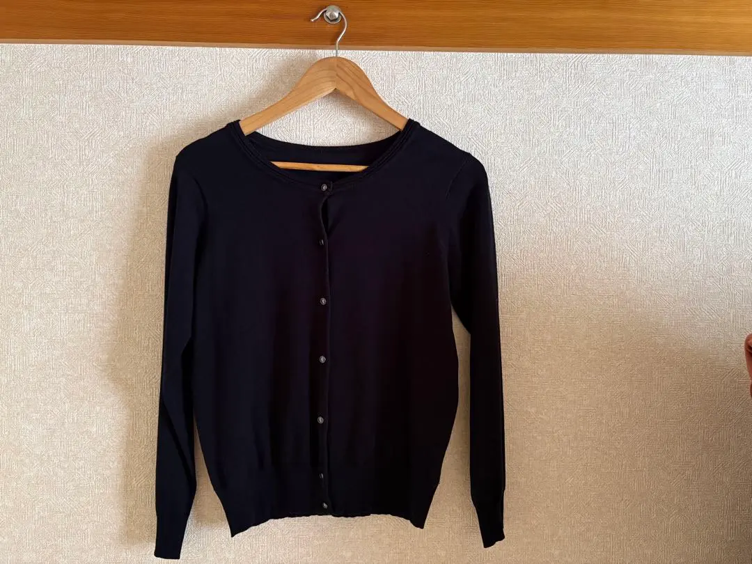Thumbnail of Vis Black Knit Solid Cardigan M