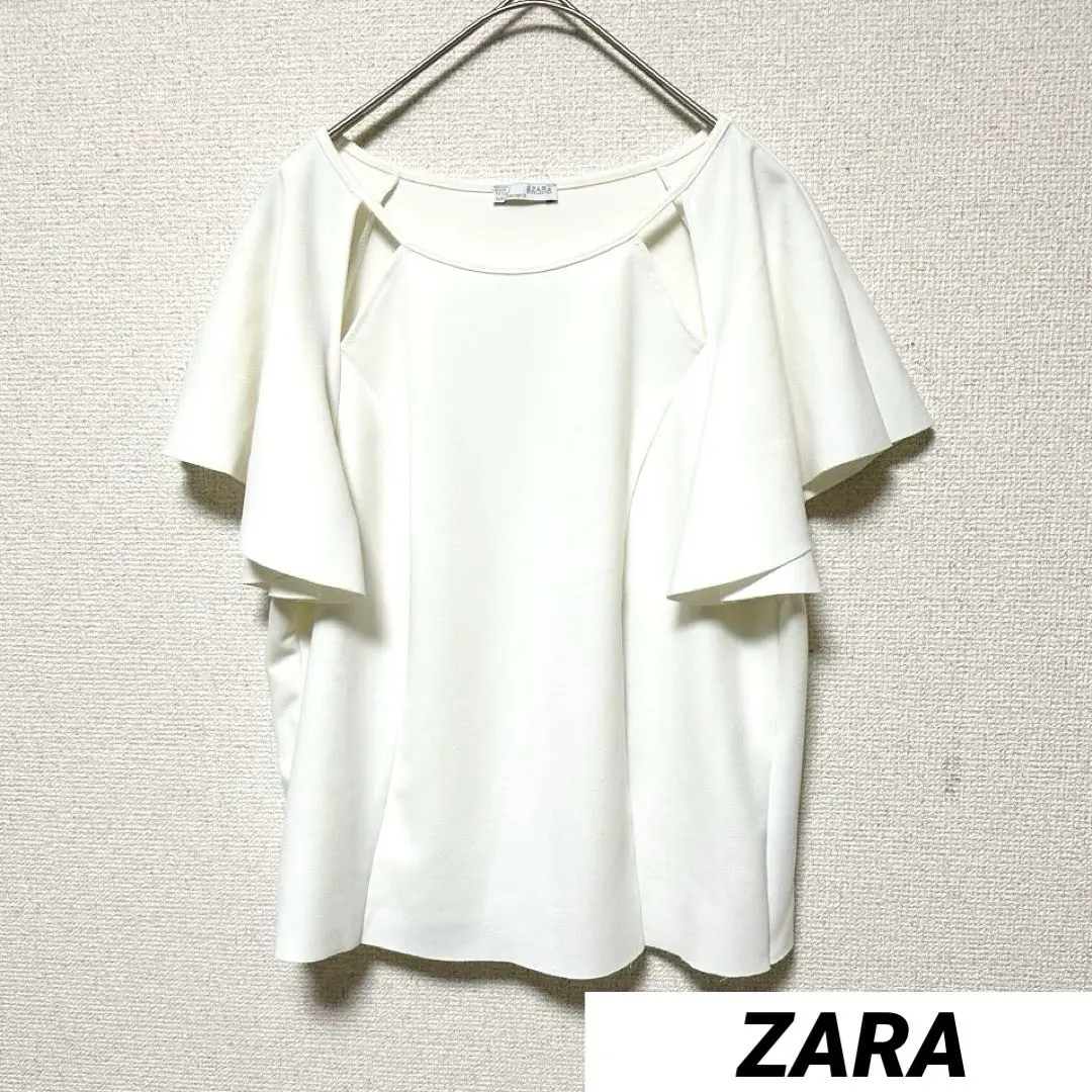 Thumbnail of ୨୧ ZARA M Chiffon Flare Sleeve Shirt White