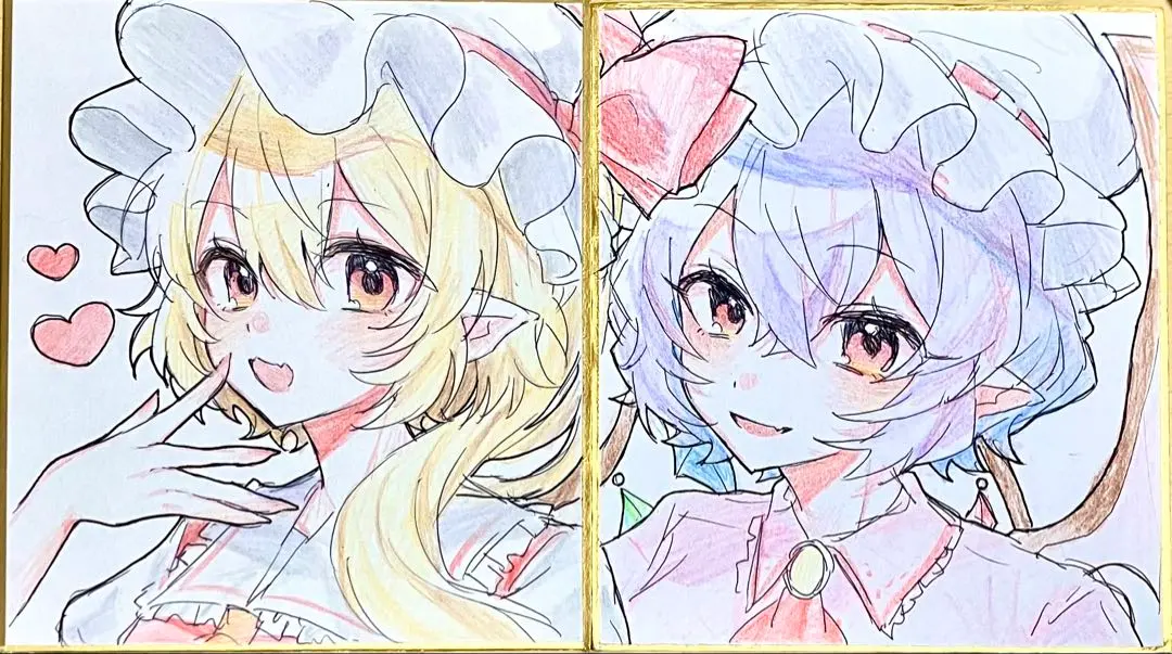 Thumbnail of Hand-drawn illustration shikishi original art Remilia Scarlet Flandre Scarlet