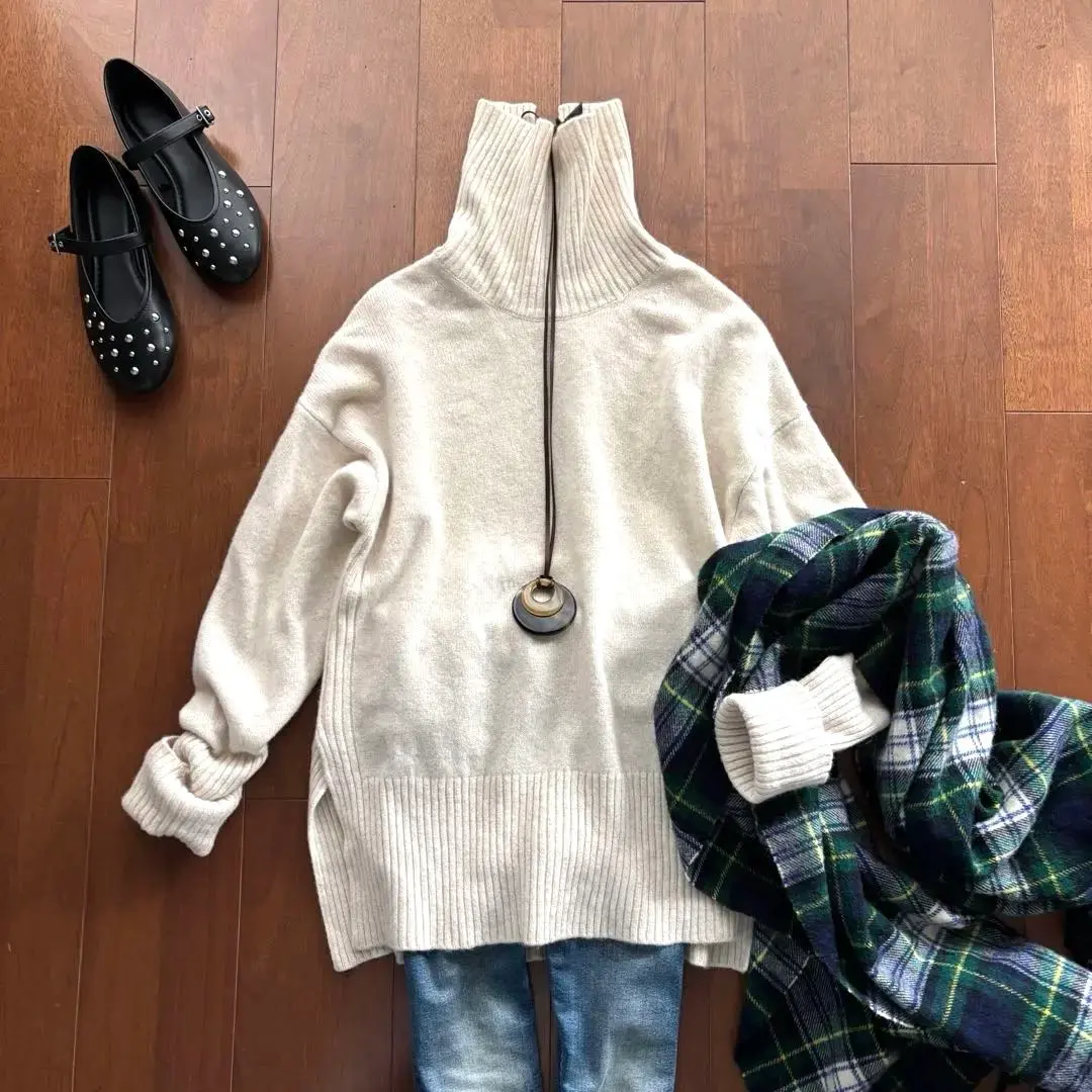 Thumbnail of BANYARDSTORM Cashmere AQUA Turtleneck Sweater Oatmeal