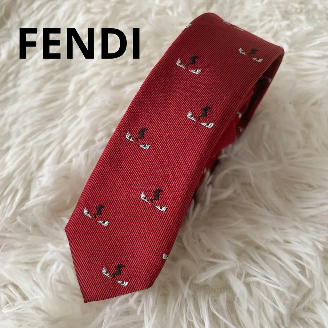 FENDI モンスター　ナロータイ　ネクタイ　バグズ FENDI フェンディ ネクタイ 黒 モンスター バグズアイ