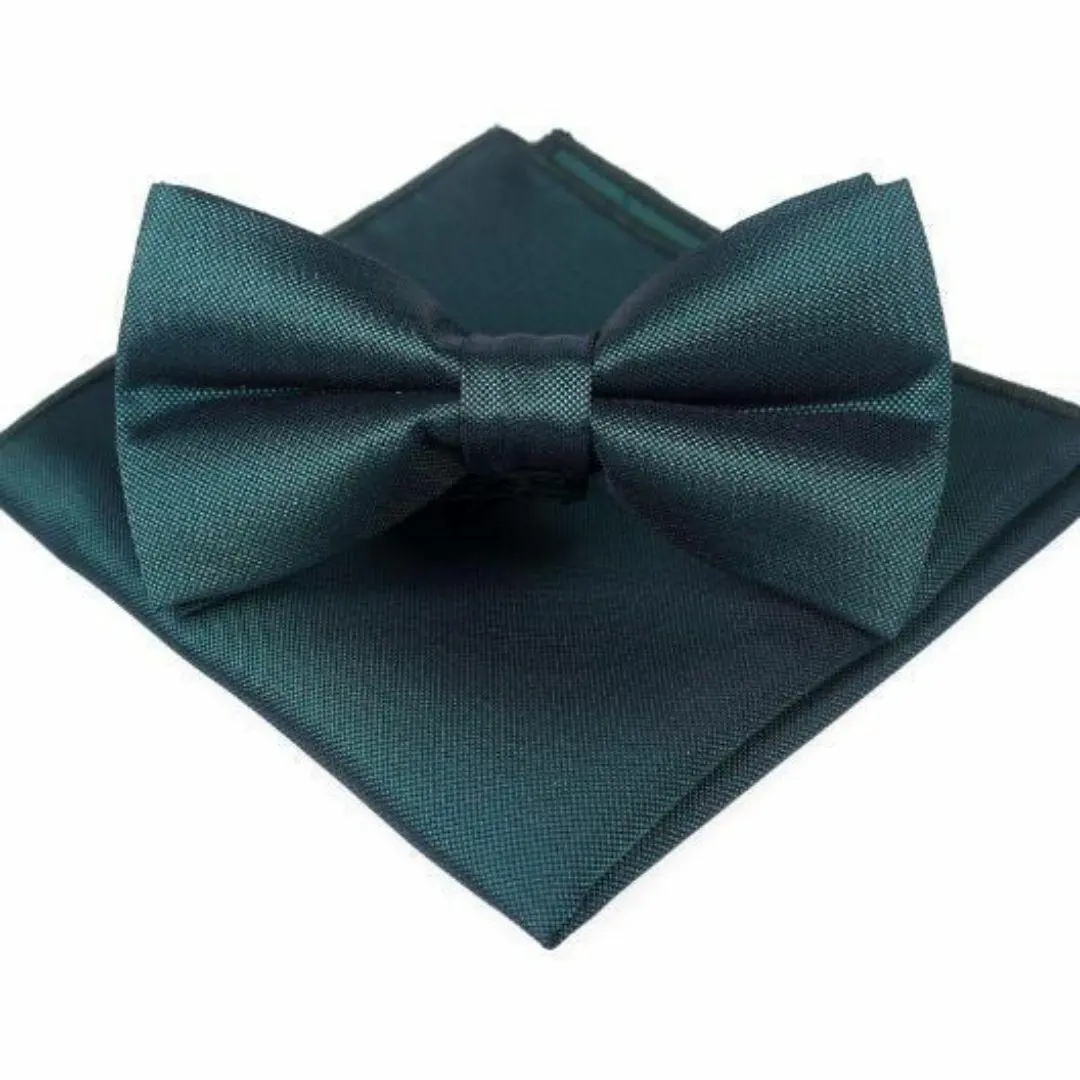 Thumbnail of Bow tie and pocket square set, 2-piece, for weddings, pre-tied, tie, affordable accessories