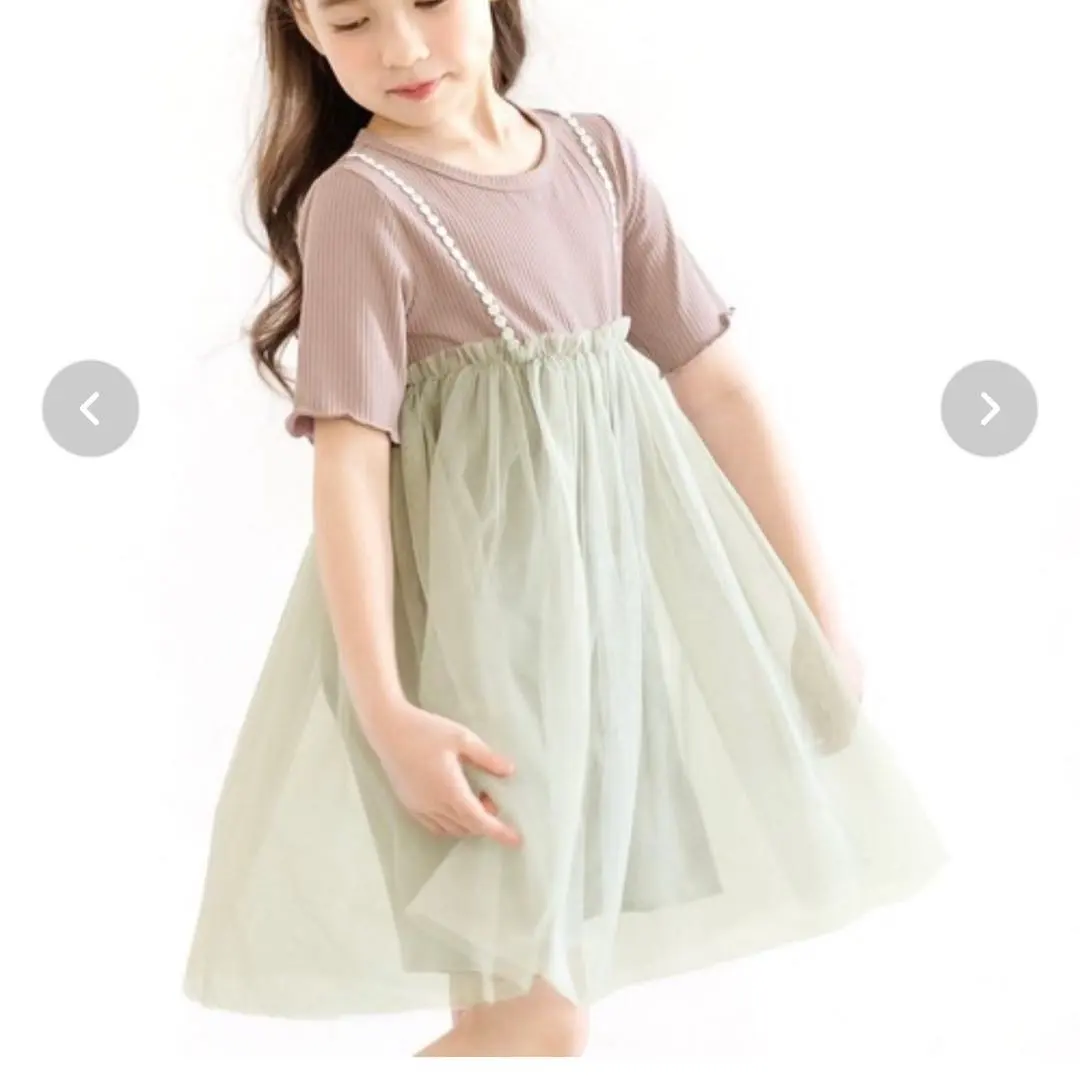 Thumbnail of Price reduced! Bee des:Bee short-sleeved dress, lavender, size 150