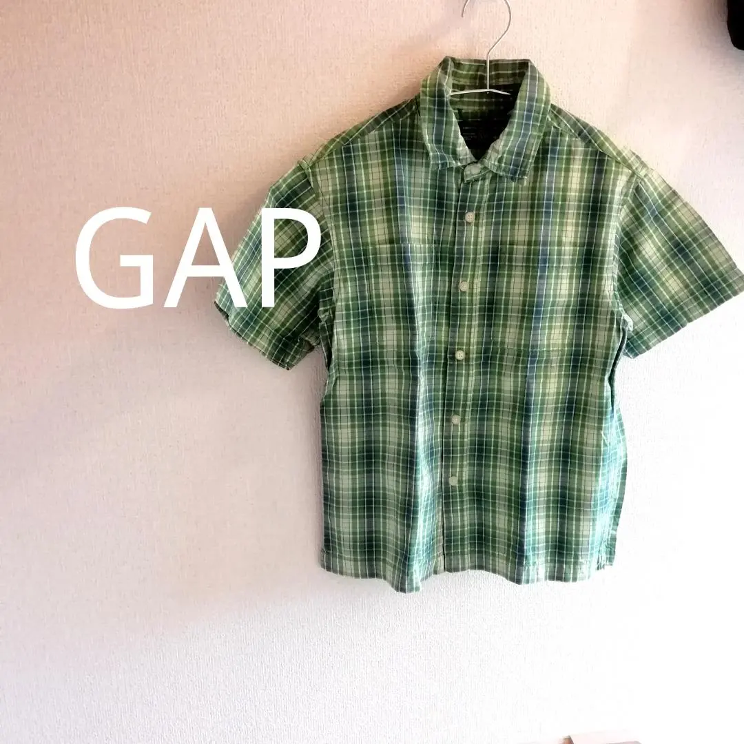 Thumbnail of GAP MENS kids Green Plaid Shirt Short Sleeve T-shirt Cotton