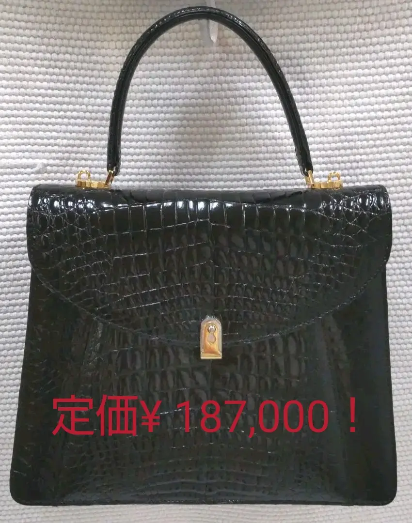 充実の品 破格でご提供！YUKI BELLEFEMMEクロコダイルバッグ本物黒 バッグ