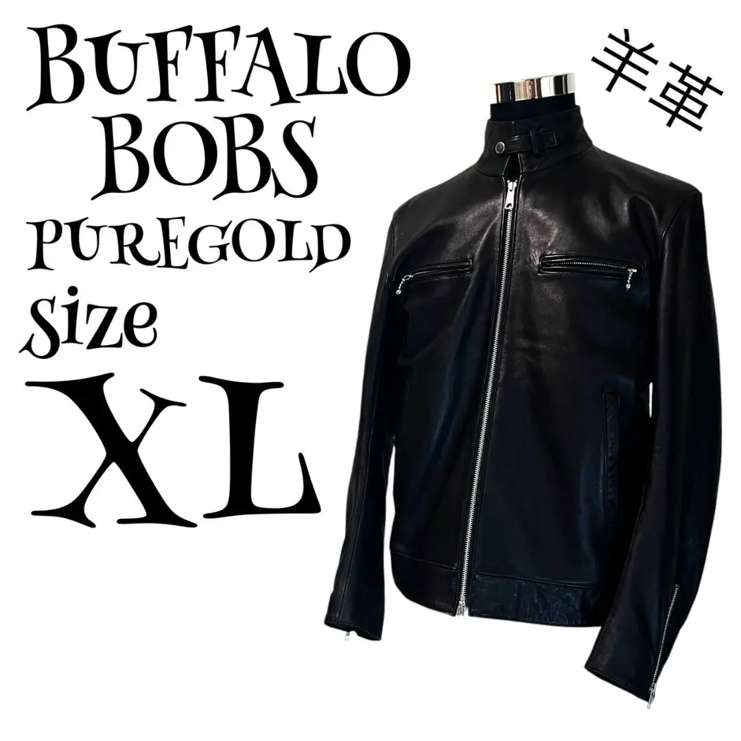 【希少】 バッファローボブズ　 匠　レザー　シングルライダース ジャケット　黒 BUFFALO BOBS - BUFFALO BOBS 匠レザー THUNDER BACKLASH の通販
