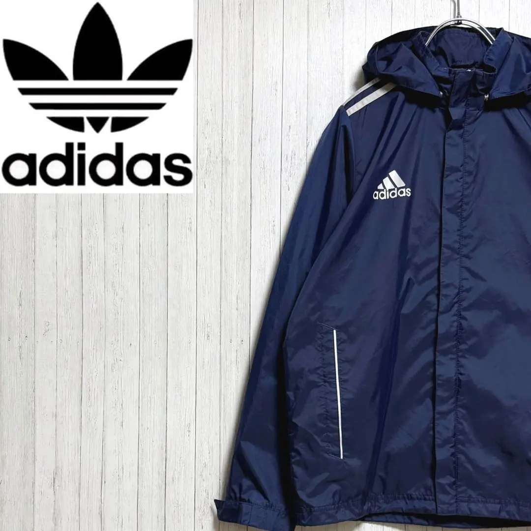 Thumbnail of Adidas nylon jacket zip-up navy kids 13-14Y
