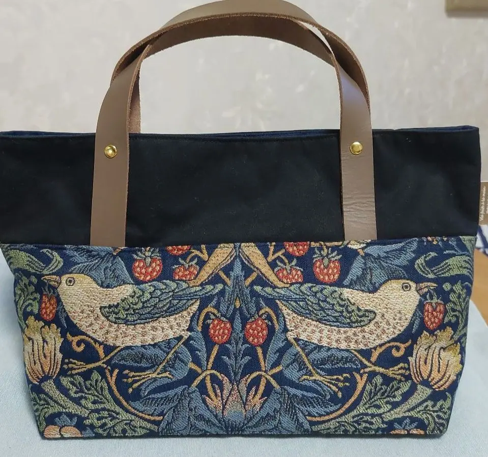 Thumbnail of New, Unused, Custom Order, Kawashima Orimono, William Morris Strawberry Thief Mini Tote Bag