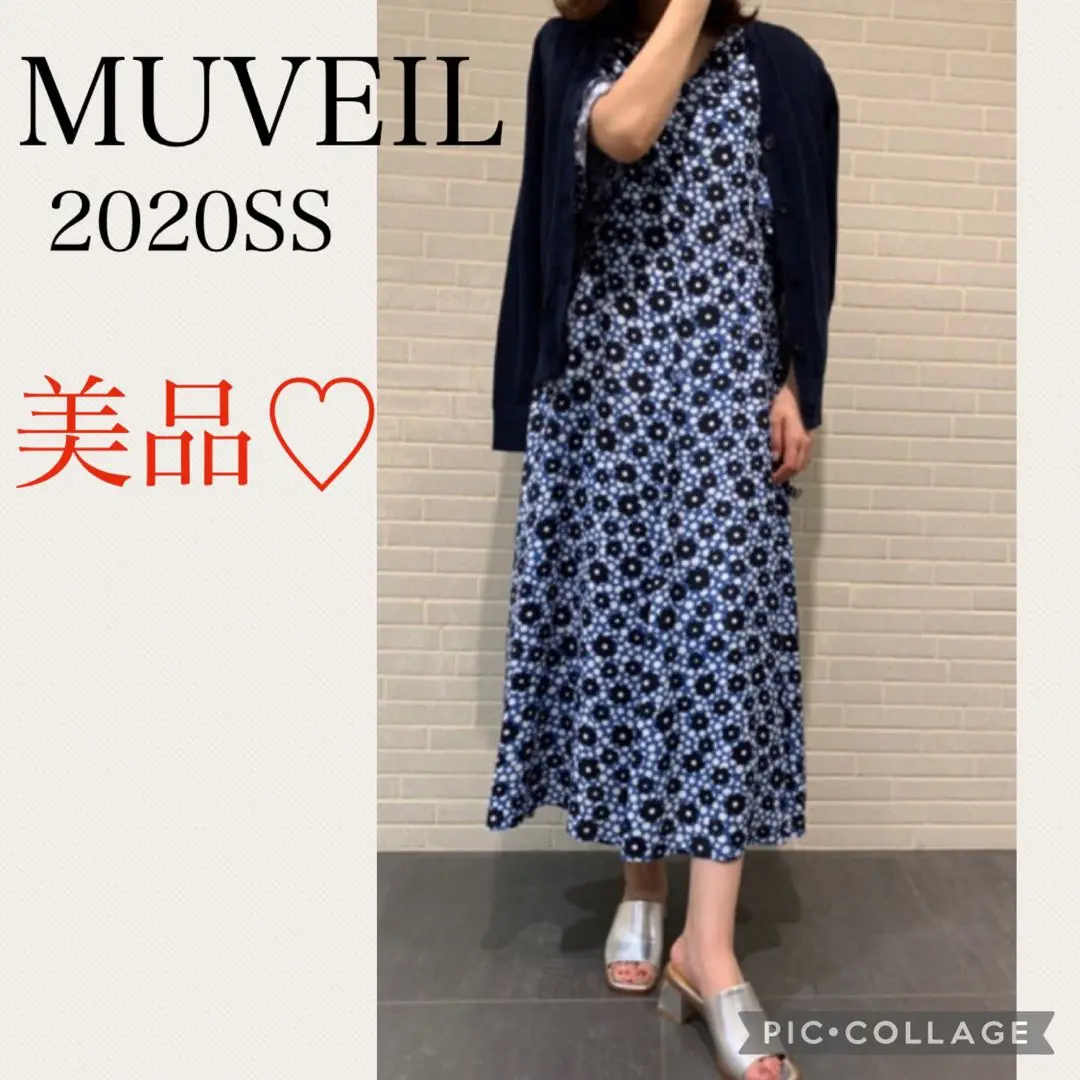 美品 ミュベール フラワープリント ワンピース ドレス 36黒 楽天市場】【MUVEIL】 パール刺繍ワンピース ミュベール