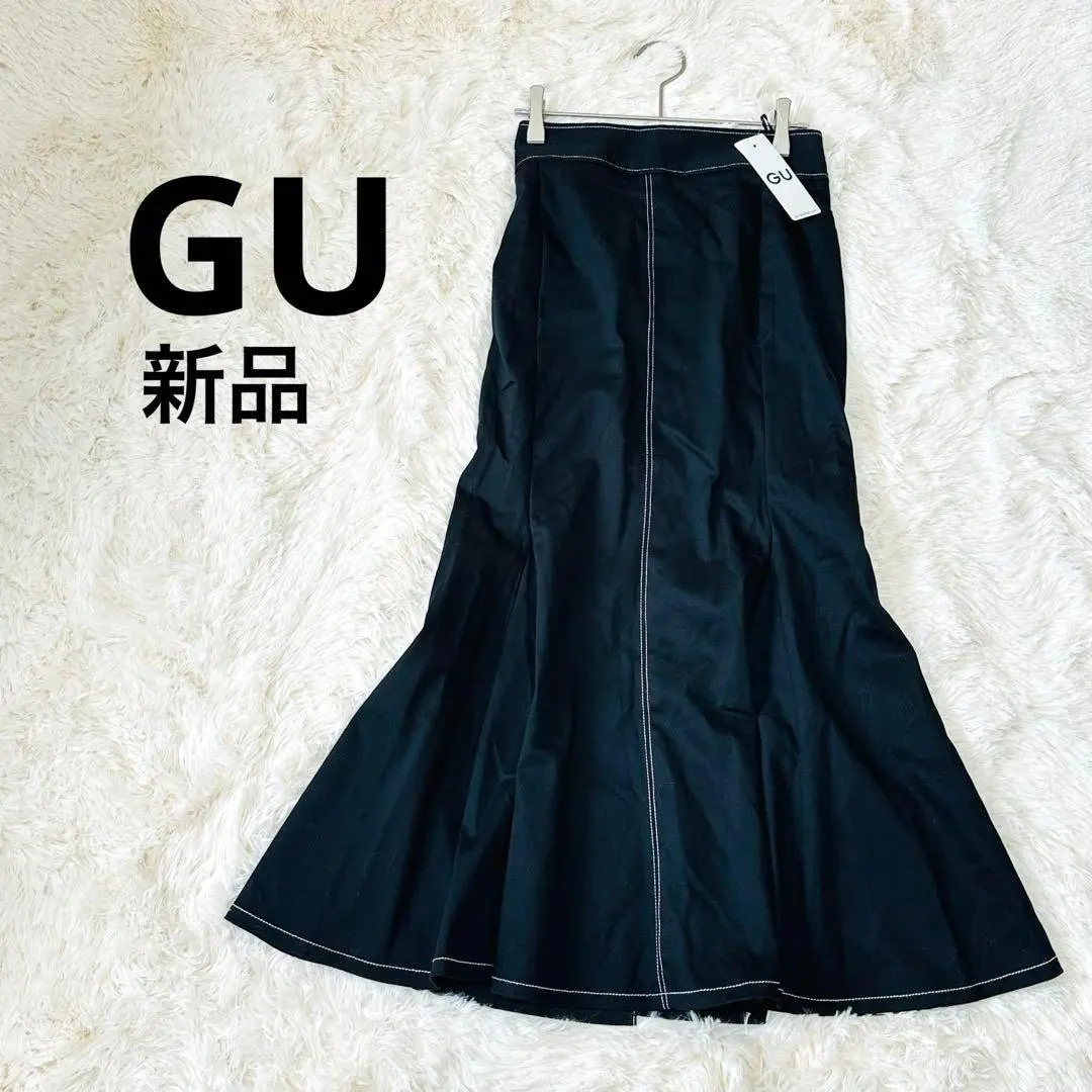 Thumbnail of 【New with tags】GU Stitch Mermaid Long Skirt Black Tight Skirt