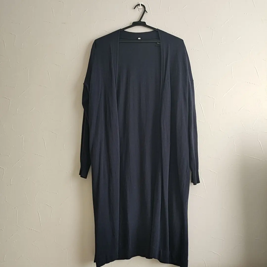 MUJI 無印良品 棉質長版開襟外套 素色 外套 的縮圖