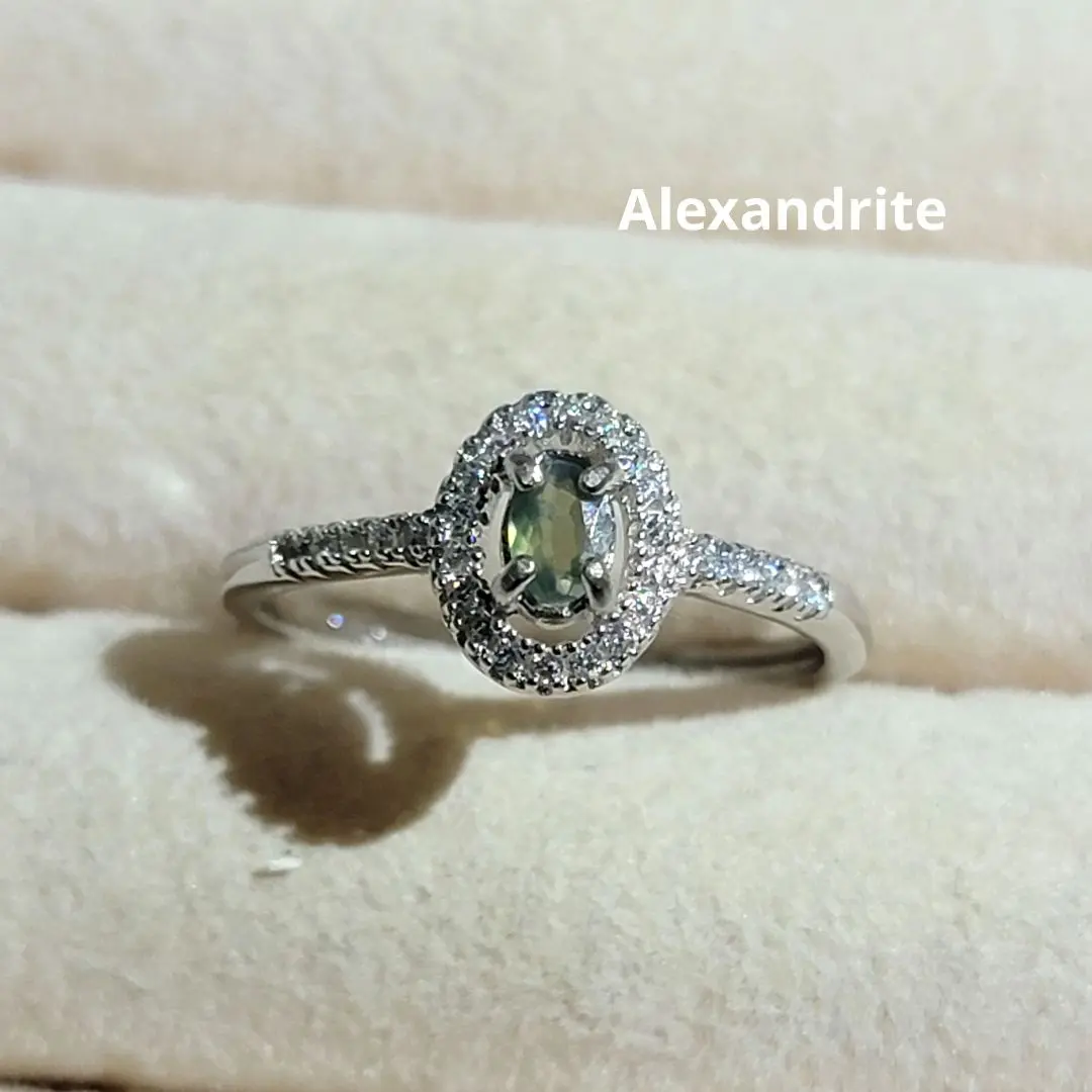 JE230★最高級 \"ロシア産\"アレキサンドライト0.16ct リングGIA鑑付 アレキサンドライトキャッツアイ(宝石名アレキサンドライト