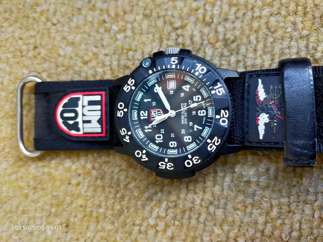 ルミノックス　3581 BO　＋　カーボンストラップ　3800.20H.K/CB Navy SEAL Chronograph, 45 mm, Military Dive Watch, Blackout