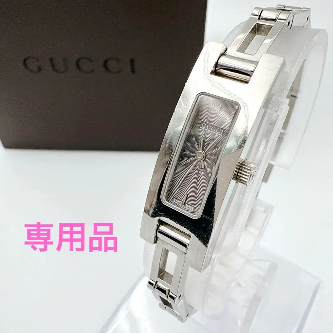 美品！　GUCCI グッチ　ビンテージ　グレー文字盤　レディース腕時計 2025年最新】GUCCI 文字盤カラー：グレー 腕時計(クォーツ)の