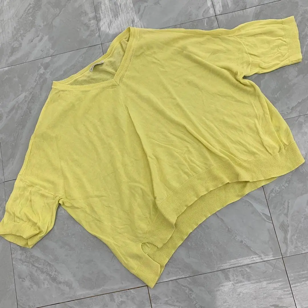 Thumbnail of earth music & ecology V-neck knit, yellow dolman sleeve