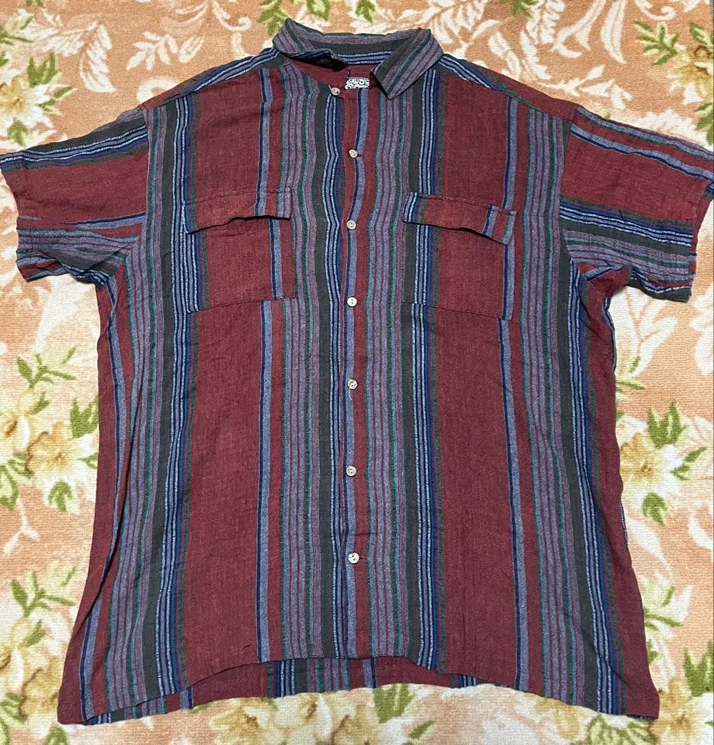 Thumbnail of Amina Ethnic Short Sleeve Shirt - Multi-Stripe Pattern