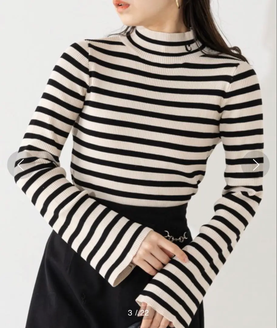 Thumbnail of Chico Embroidered Neck High Neck Rib Knit - Border