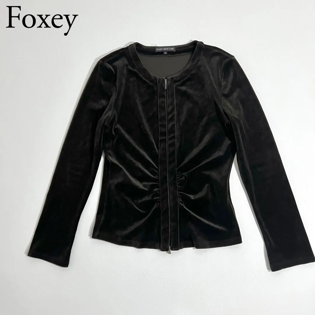 Thumbnail of Excellent condition FOXEY NEWYORK Foxey collarless jacket velour 40