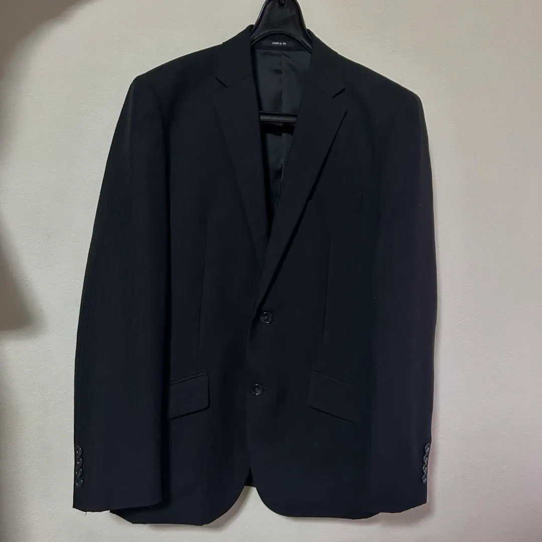 COMME CA ISM 黑色條紋西裝外套 單排扣 的縮圖