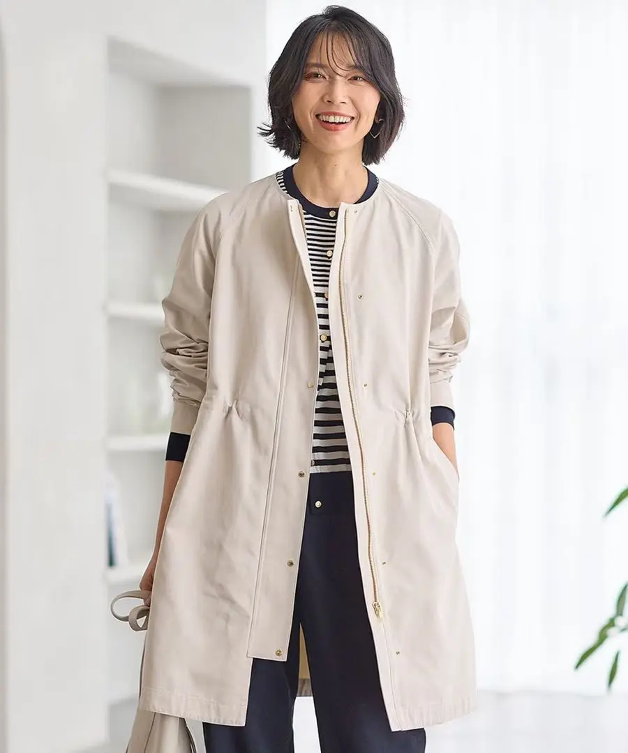 極美品✨ 23区 ライトツイルノーカラーコート 撥水加工 ベージュ S 23区｜【撥水加工】ライトツイル ノーカラーコート | Rakuten