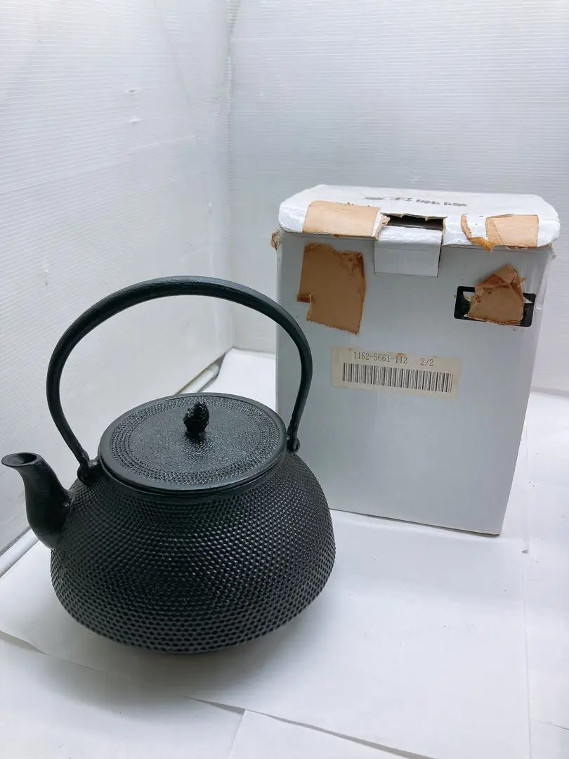 南部鉄器　アラレ模様　鉄瓶　旬利久作　大容量 鉄瓶 23型南部型アラレ