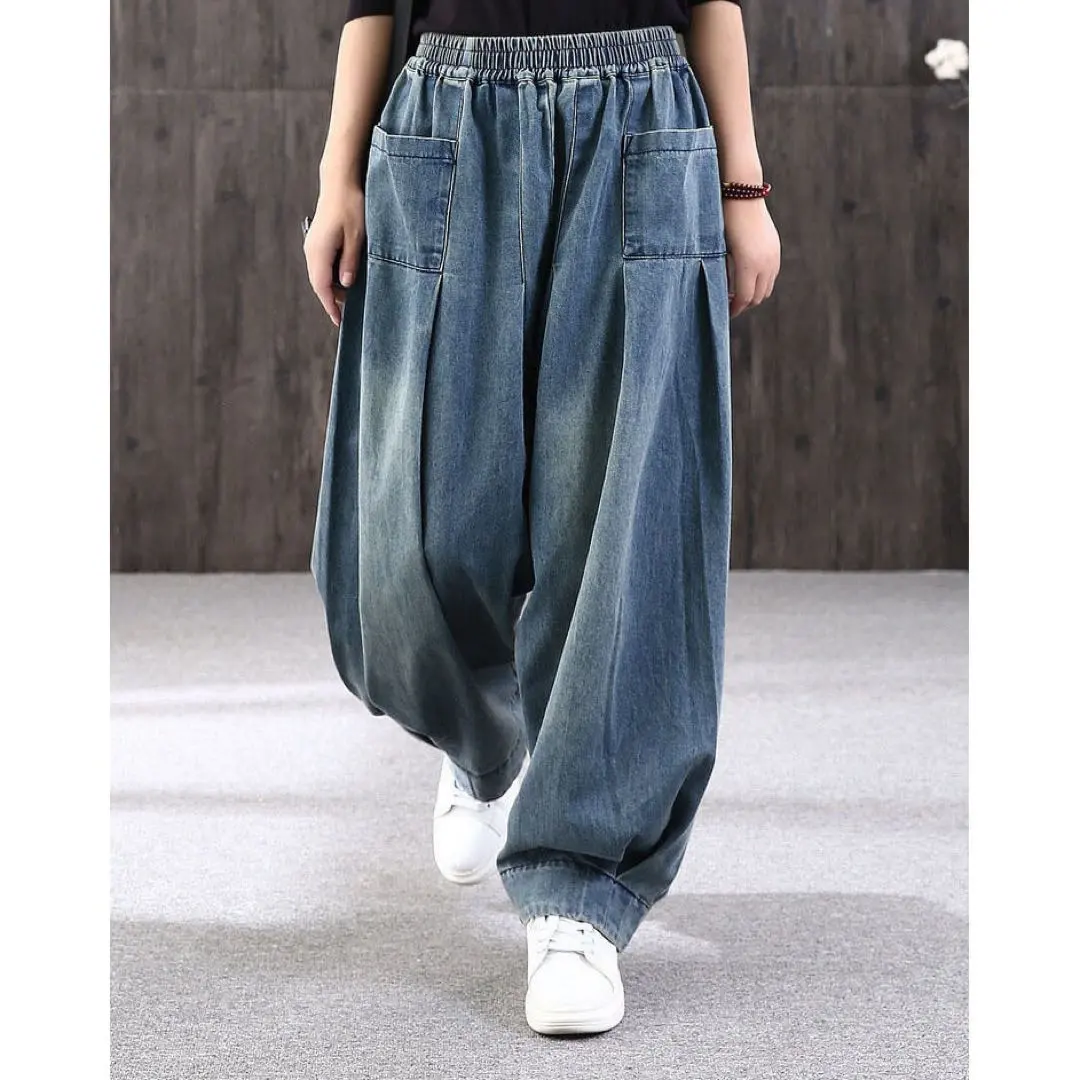 Thumbnail of Denim pants, long trousers, soft, comfortable with a relaxed elastic waistband