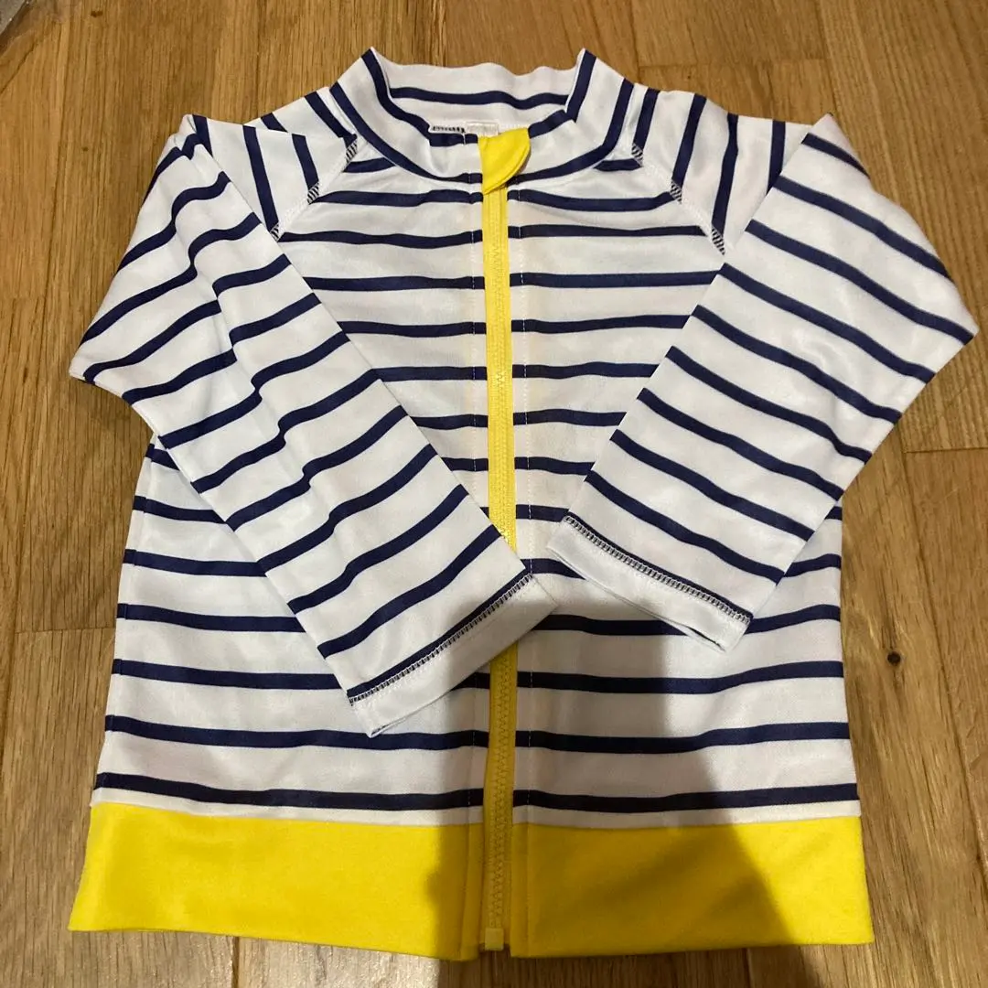 Thumbnail of Unused Yellow Border Rash Guard Swimsuit 95cm