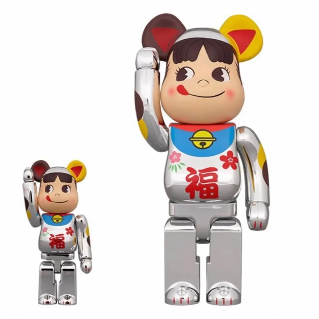 BE@RBRICK 招き猫 ペコちゃん 福 金メッキ 100％ & 400％ MEDICOM TOY - BE@RBRICK 招き猫 ペコちゃん 福 金メッキ 100