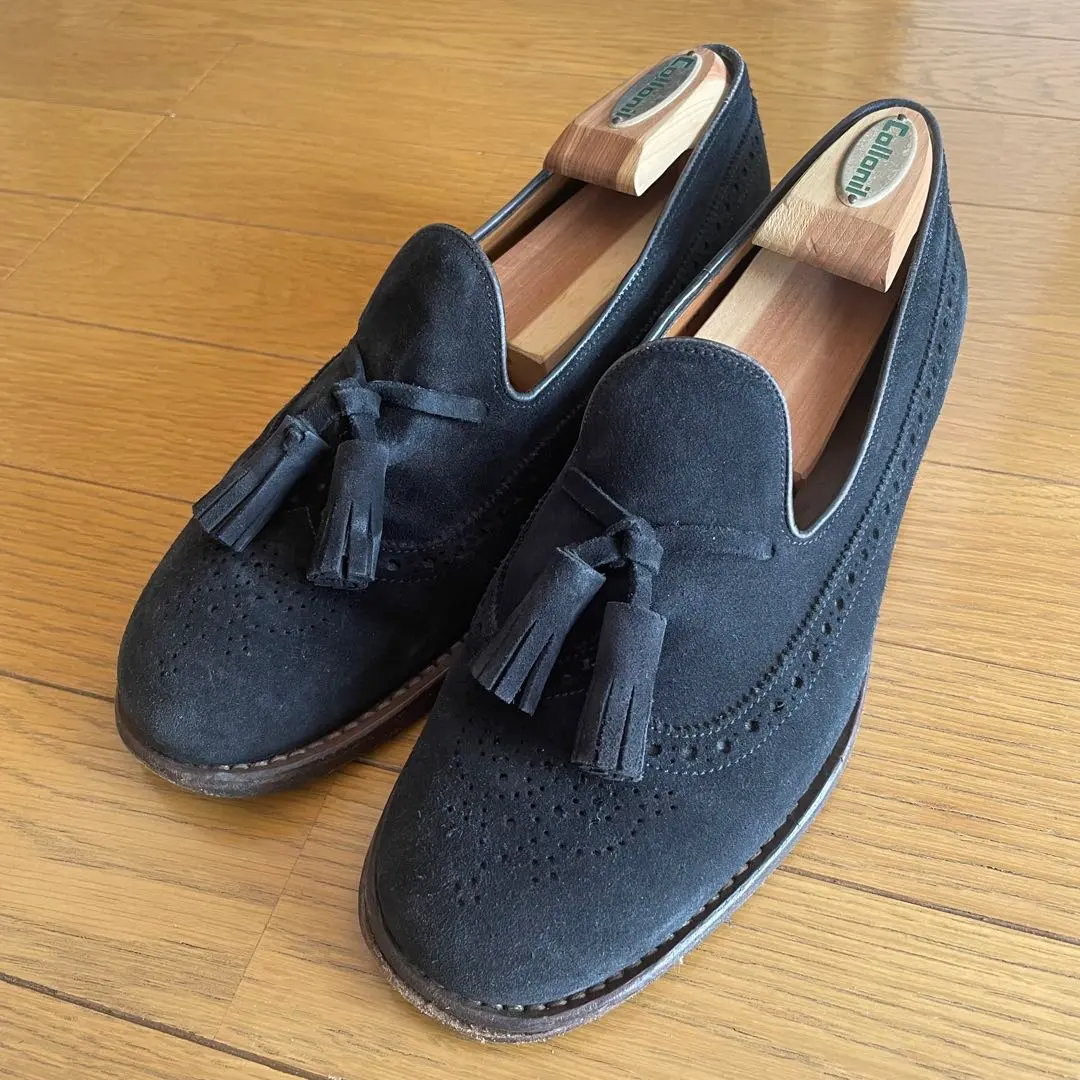 Thumbnail of Jalan Sriwijaya Tassel Suede Loafers, Black, Size 6.5