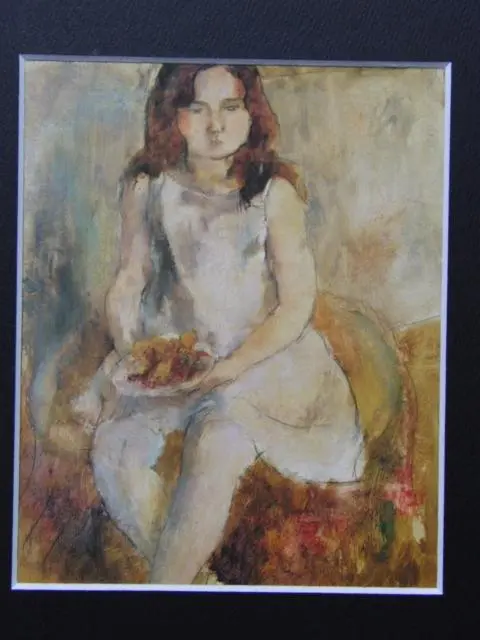 ジュル・パスキン、【座る女】、高級画集画、状態良好、新品高級額装付 ジュル・パスキン、女学生、希少な画集より、新品高級額装付、版