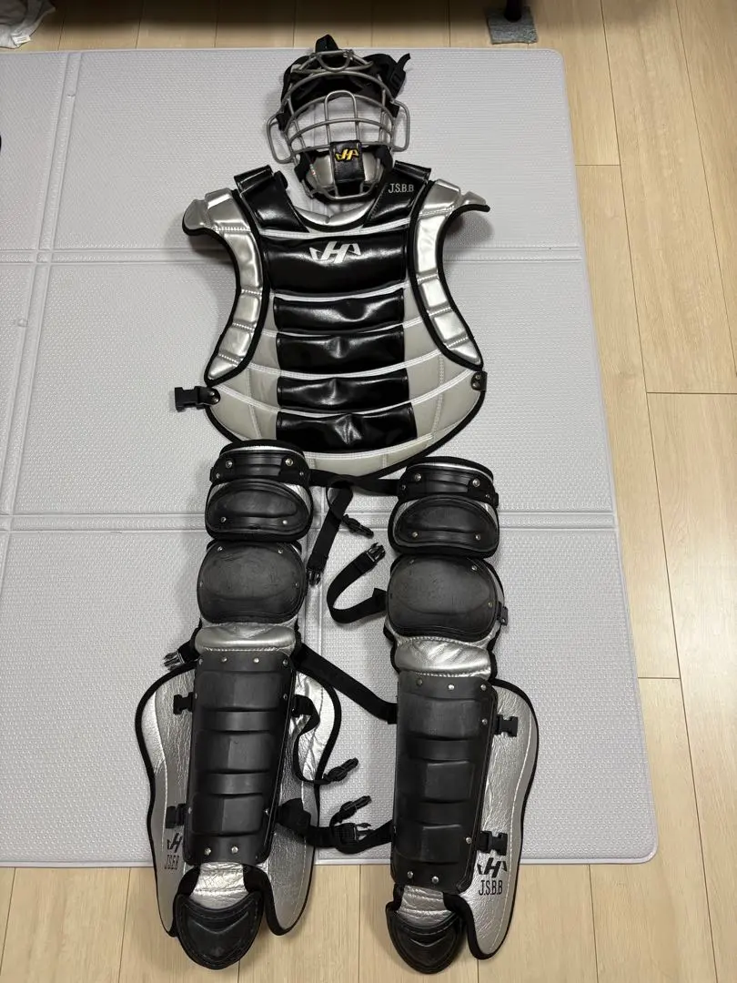 ハタケヤマキャッチャー用プロテクター JS88 一色ブラック/シルバー ハタケヤマキャッチャー用プロテクター JS88 一色ブラック