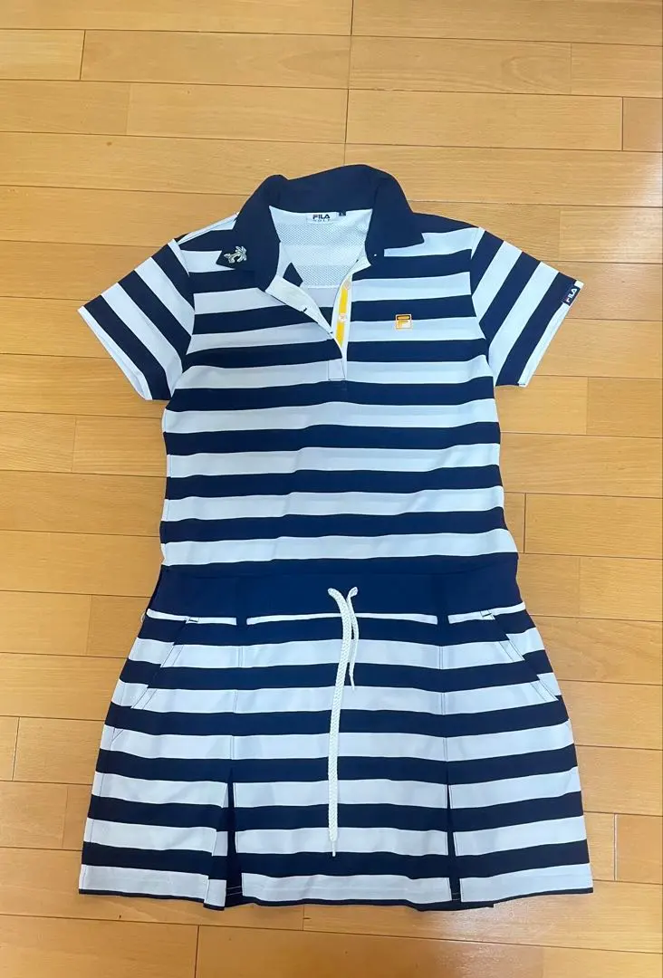 Thumbnail of Striped Polo Shirt Dress, Navy White