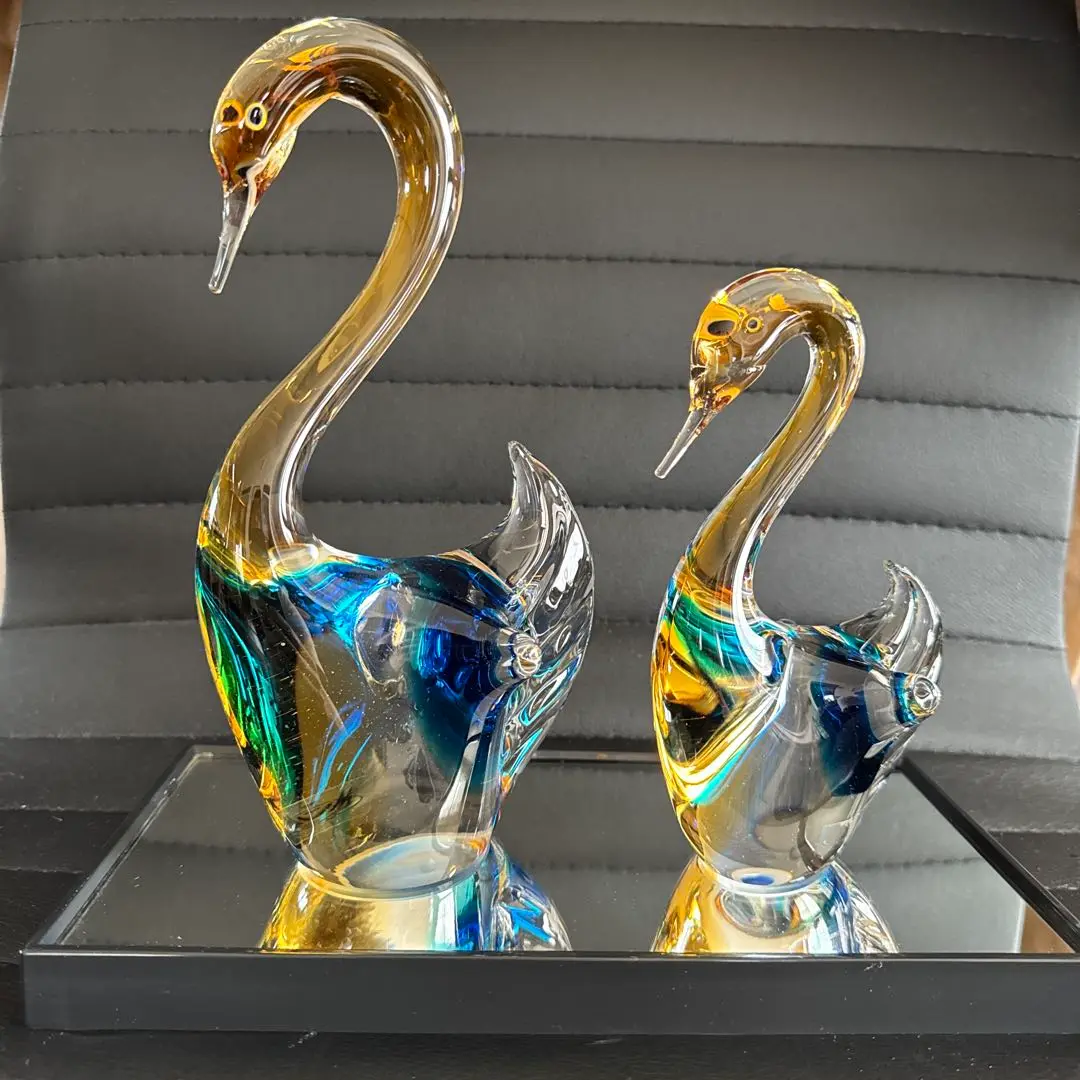 イタリー製　ガラススワン Vintage Murano Glass Swan, Murano Lavorazione Arte Glass