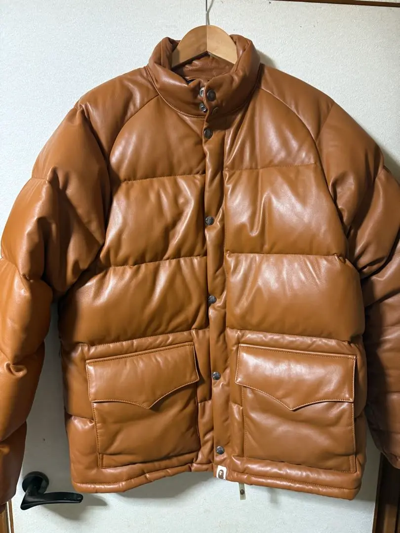 希少　エイプ　HERO  キムタク着　Mサイズ A BATHING APE レザークラシックダウンジャケットHERO キムタク