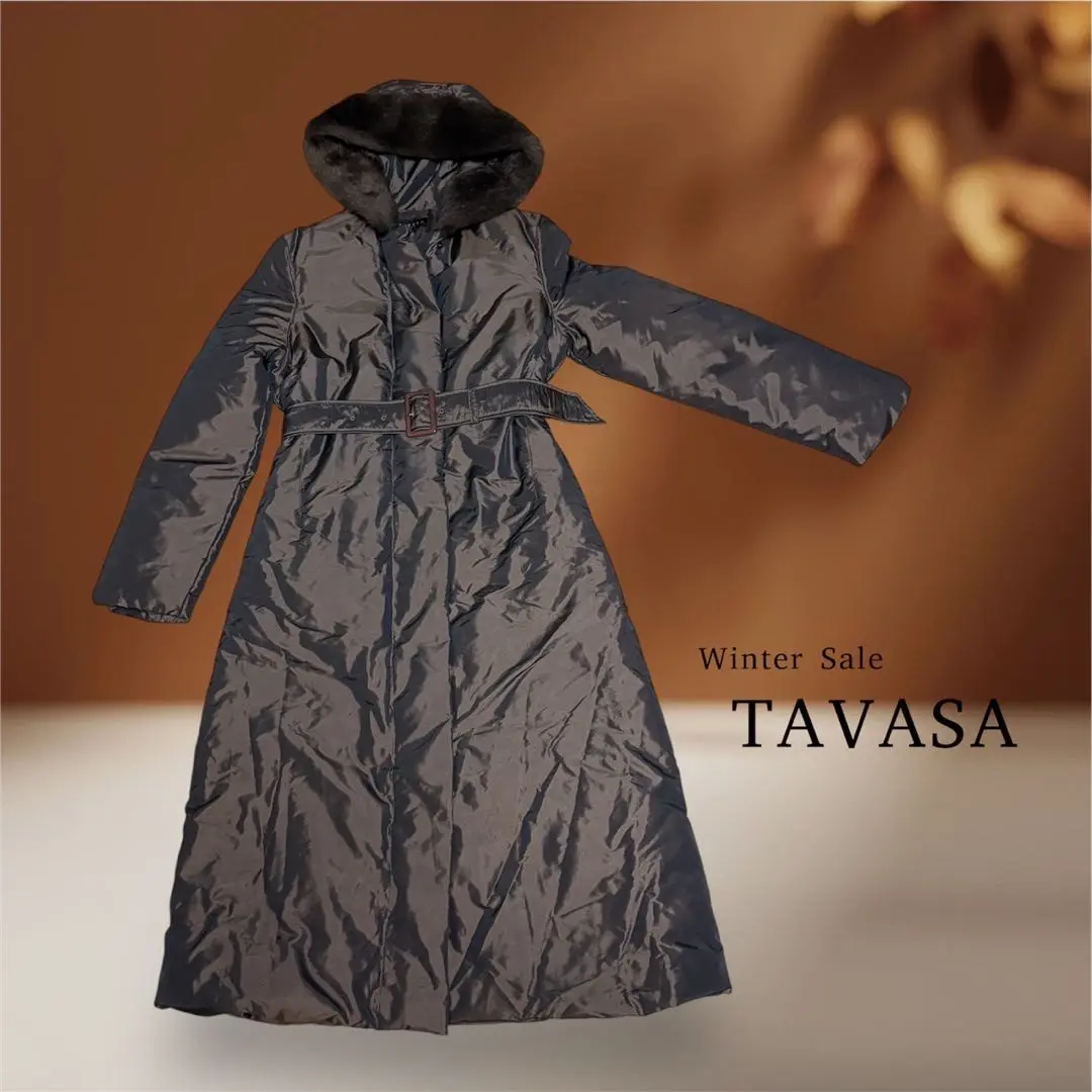 タバサ【TABASA】カーキフルジップ ロングダウンコート 36サイズ セール】 ポリエステルタフタダウンコート （その他アウター