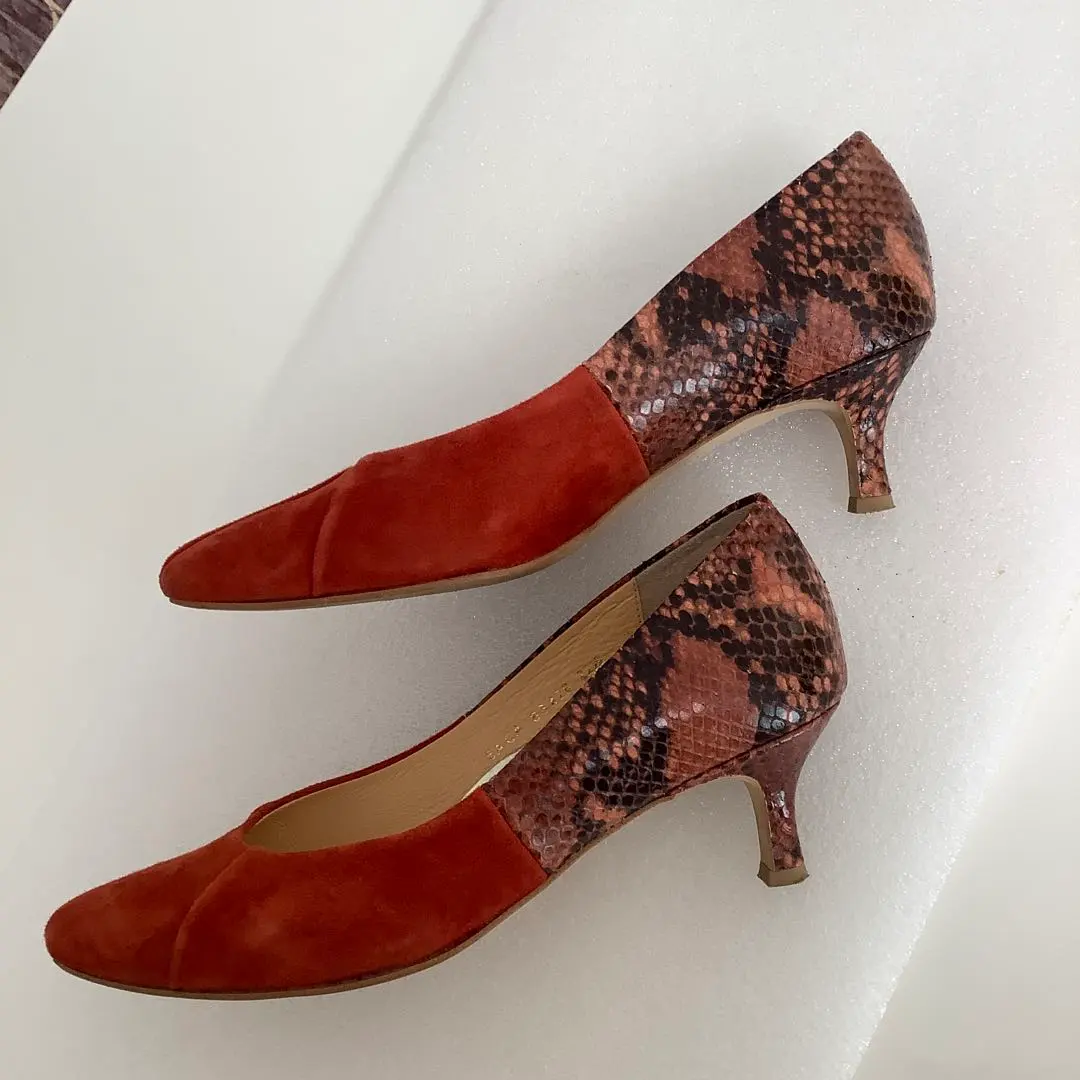 Thumbnail of Mode et Jacomo Carino Suede Pumps with Python Detail